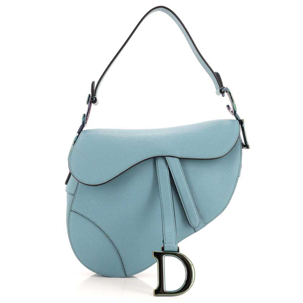 Christian Dior Saddle Handbag Leather with Irides… - image 1