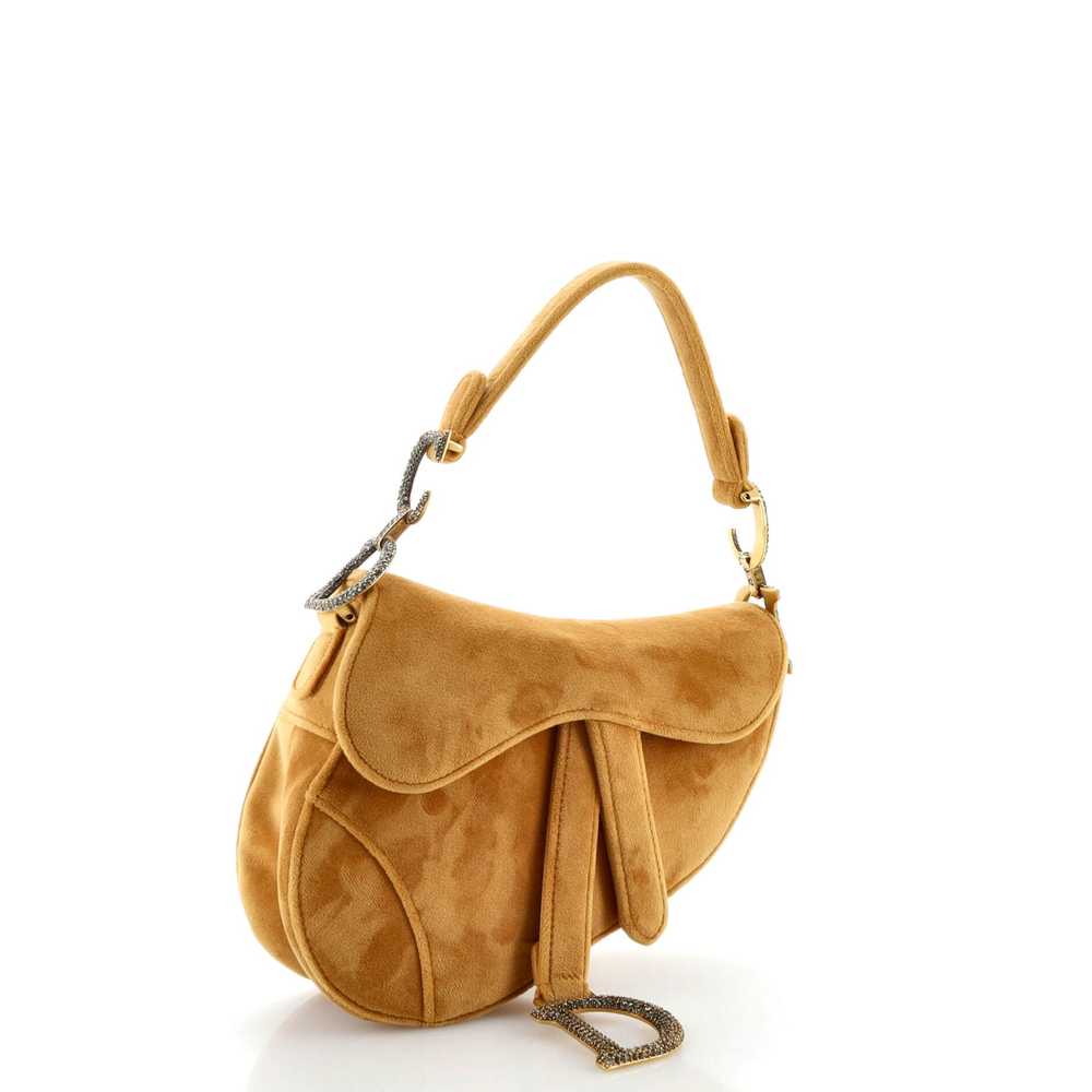 Christian Dior Saddle Handbag Velvet with Crystal… - image 2