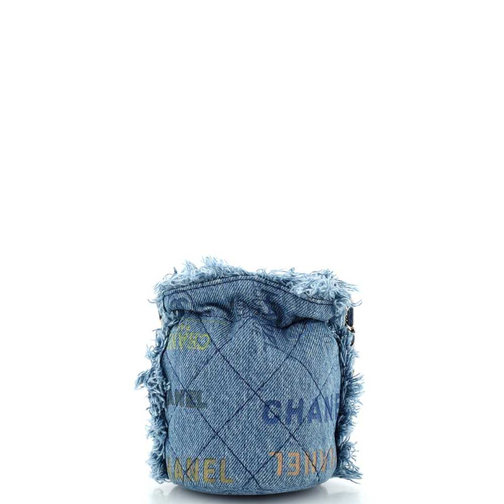 CHANEL Denim Mood Chain Bucket Bag Logo Printed Q… - image 4