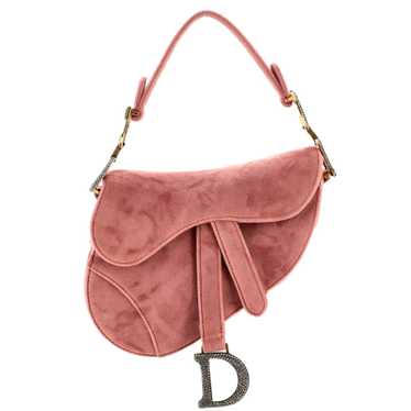 Christian Dior Saddle Handbag Velvet with Crystals