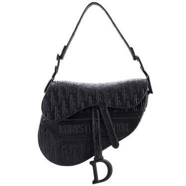 Christian Dior Saddle Handbag Oblique Embossed Cal