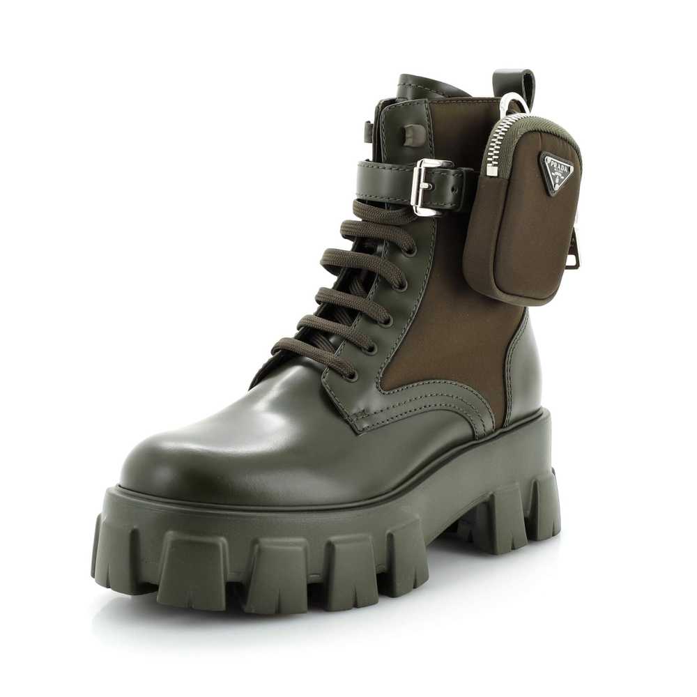 PRADA Monolith Combat Boots Leather and Nylon - image 1