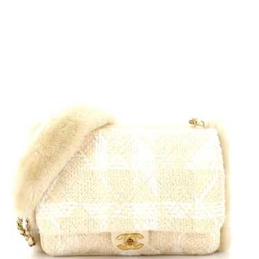 CHANEL CC Muff Flap Bag Quilted Tweed and Lambskin