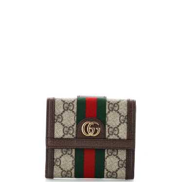 GUCCI Ophidia French Flap Wallet GG Coated Canvas… - image 1