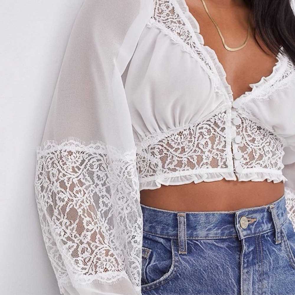 For Love and Lemons  Freya Flower Lace Top - image 4