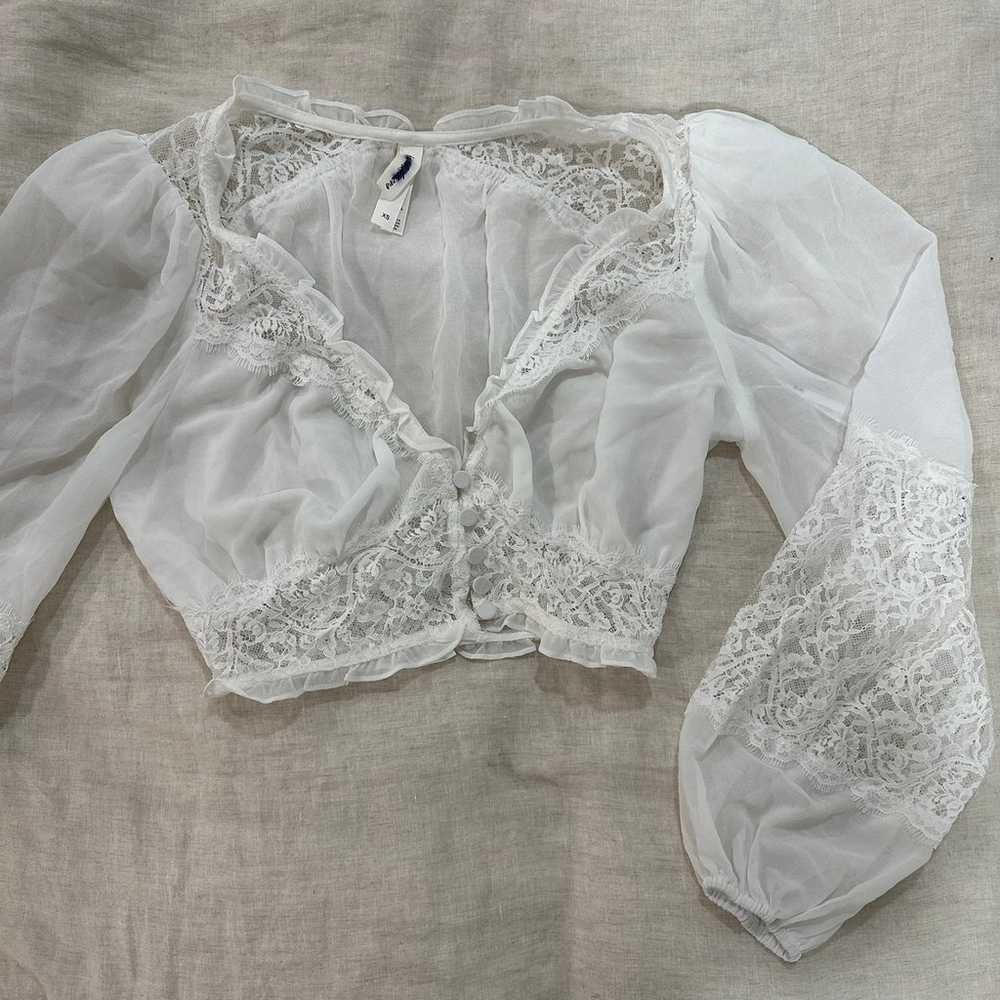 For Love and Lemons  Freya Flower Lace Top - image 7