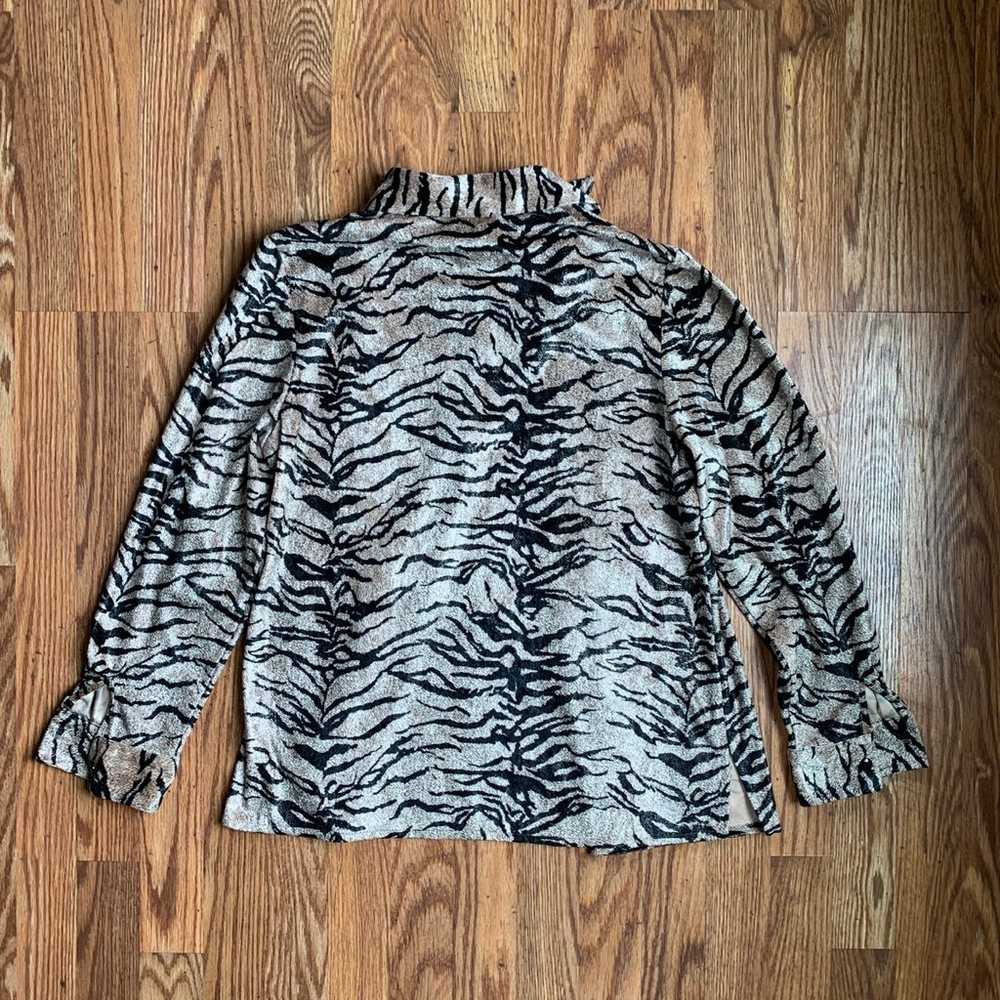 vintage Fred David tiger striped button-up, size S - image 3