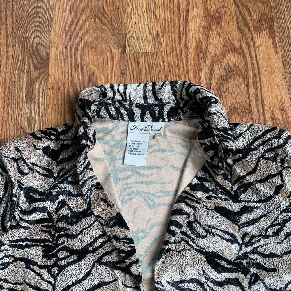 vintage Fred David tiger striped button-up, size S - image 4