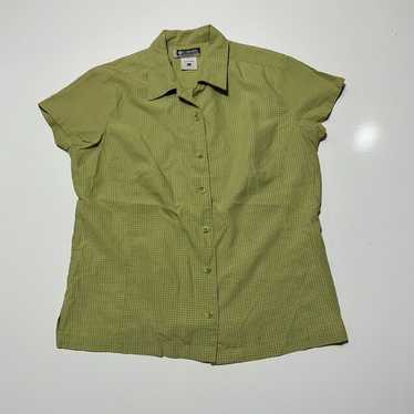 Columbia Green Button Collar Shirt Women's Large … - image 1