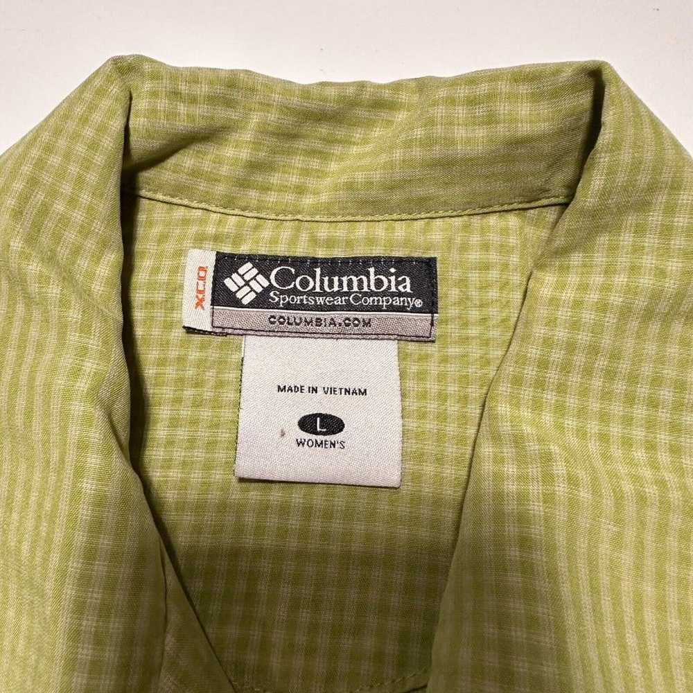 Columbia Green Button Collar Shirt Women's Large … - image 2