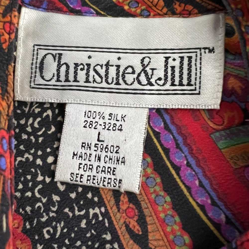Vintage Christie & Jill Womens Silk Blouse Size L… - image 12