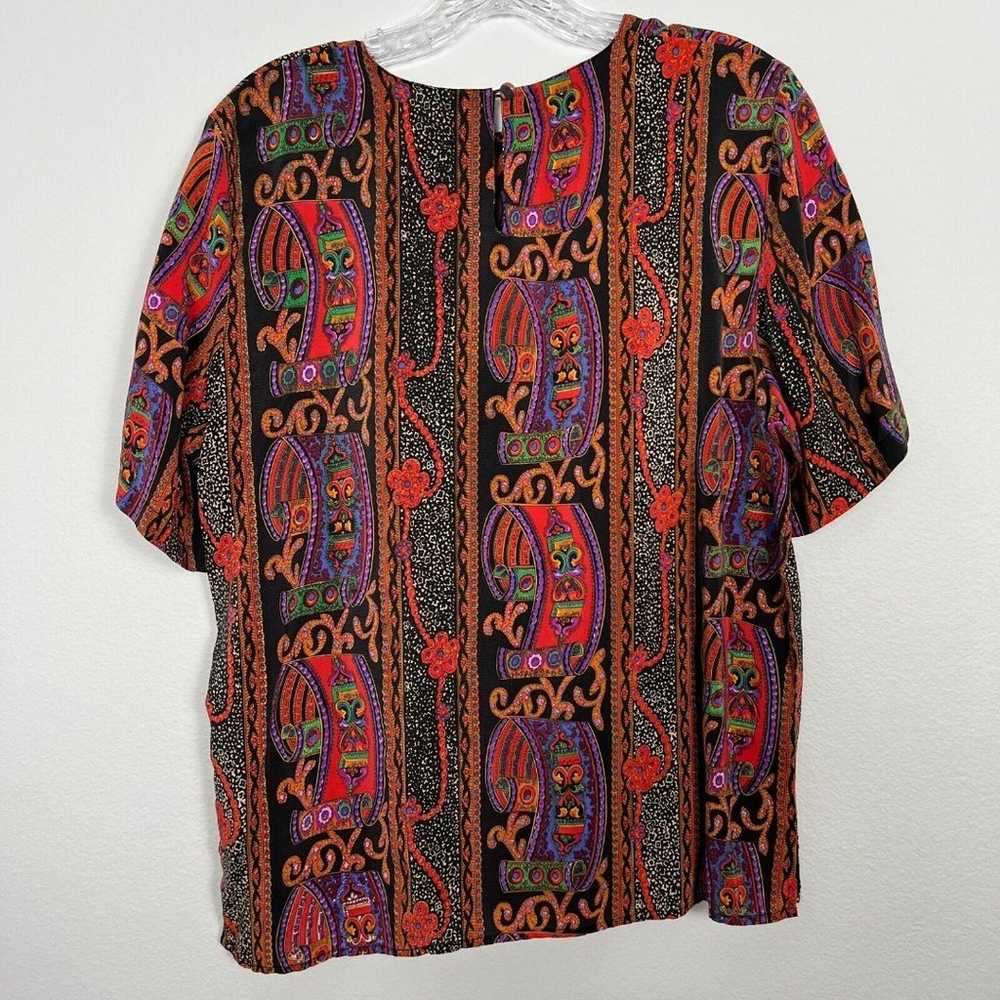 Vintage Christie & Jill Womens Silk Blouse Size L… - image 2
