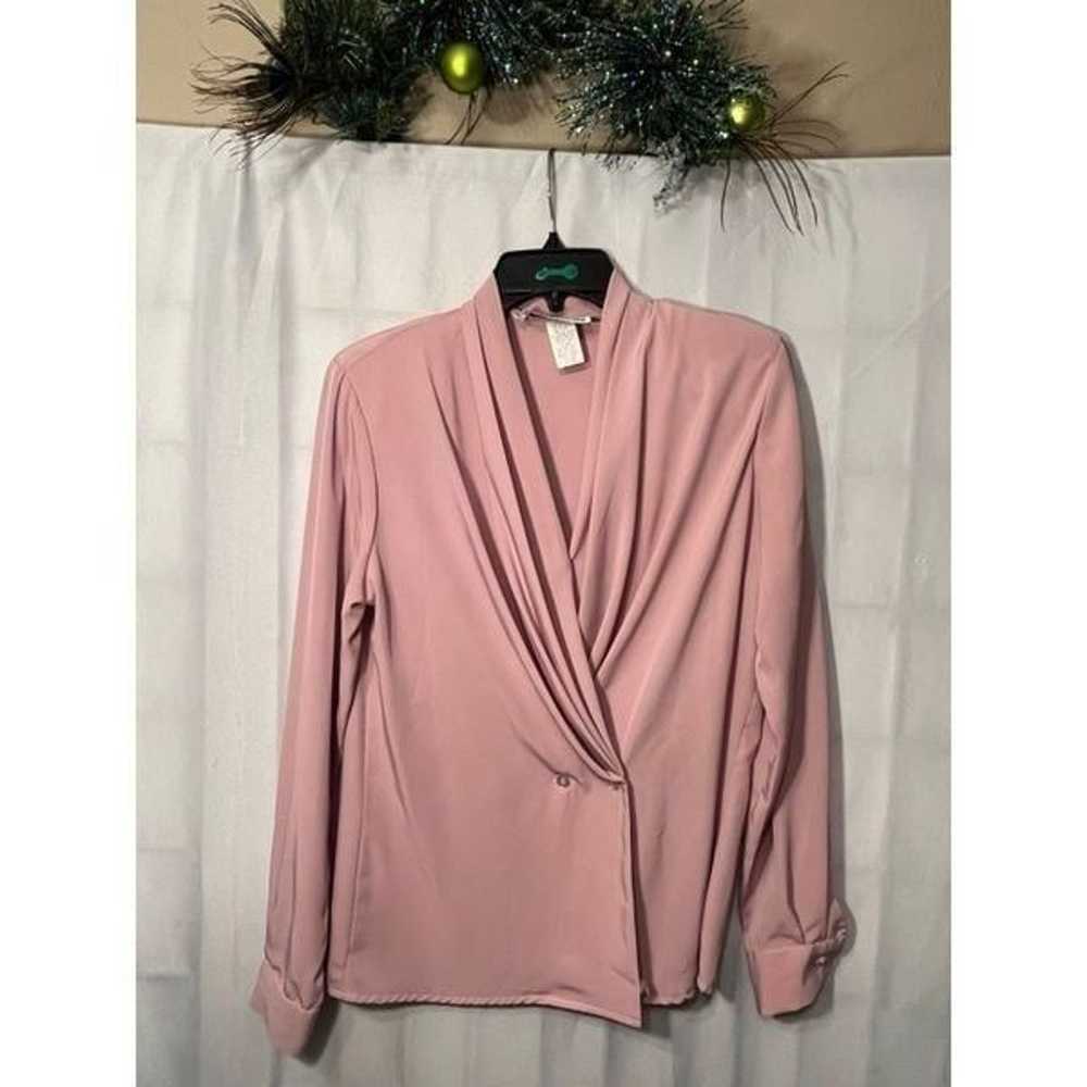 Alexandria Pink VTG Women’s Button Wrap Blouse - image 10