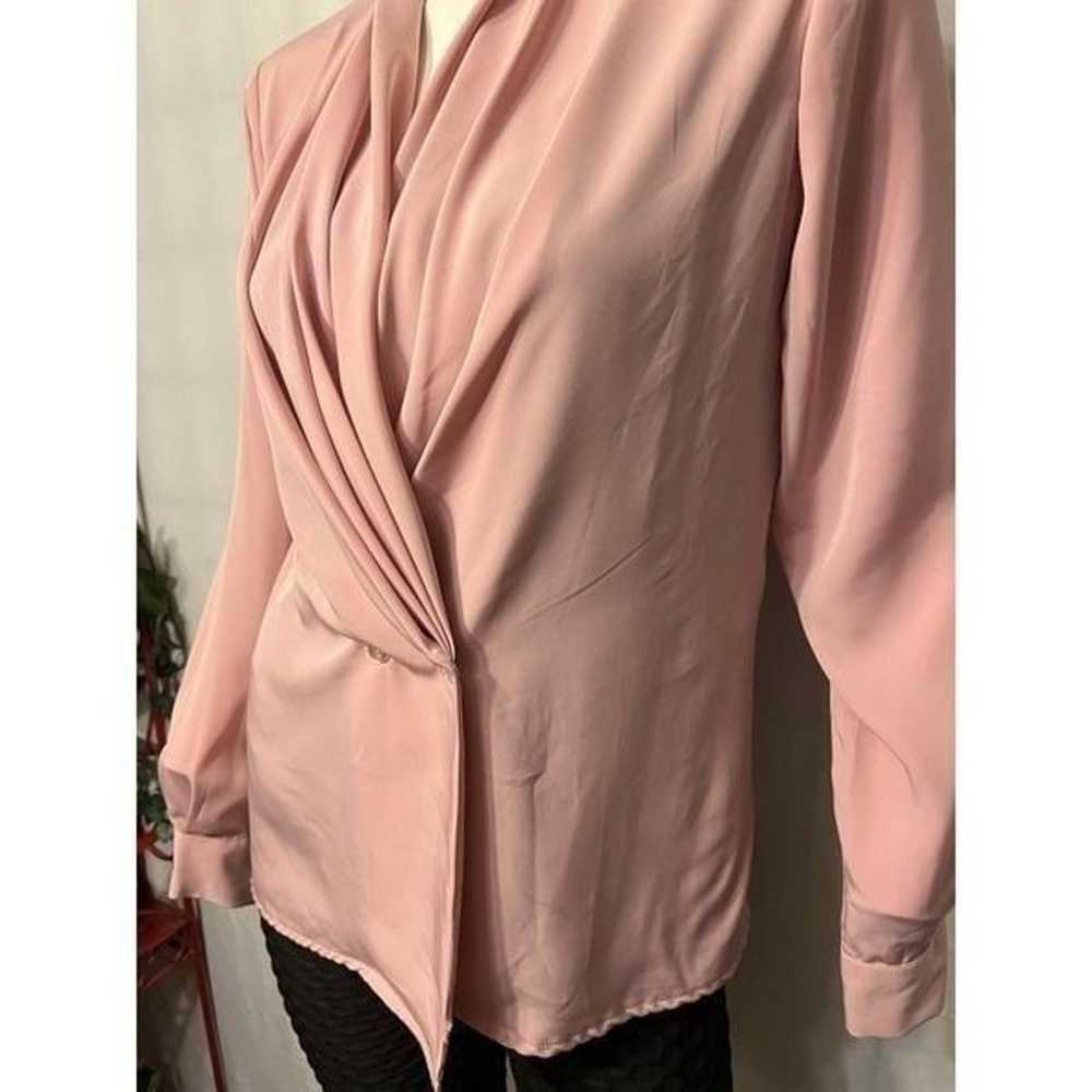 Alexandria Pink VTG Women’s Button Wrap Blouse - image 2