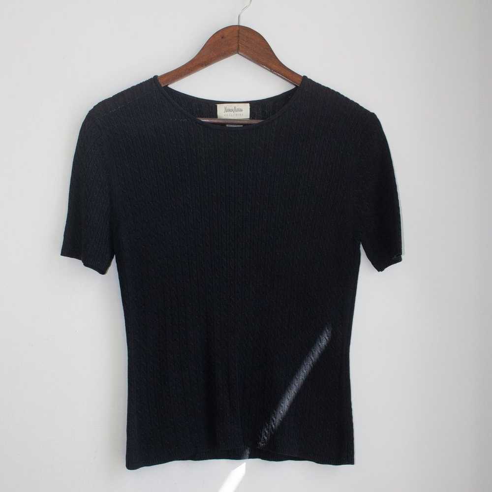 Neiman Marcus 100% Silk Knit Short Sleeve Top Siz… - image 1
