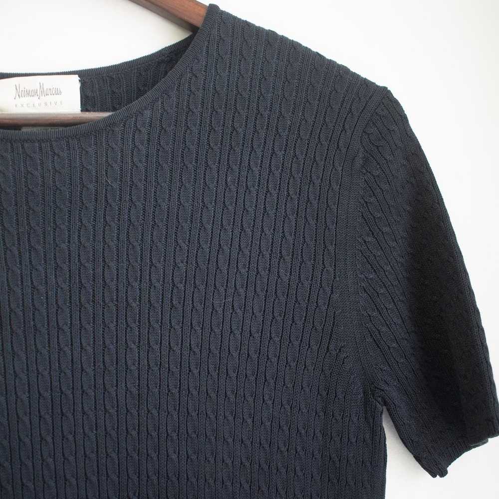 Neiman Marcus 100% Silk Knit Short Sleeve Top Siz… - image 2