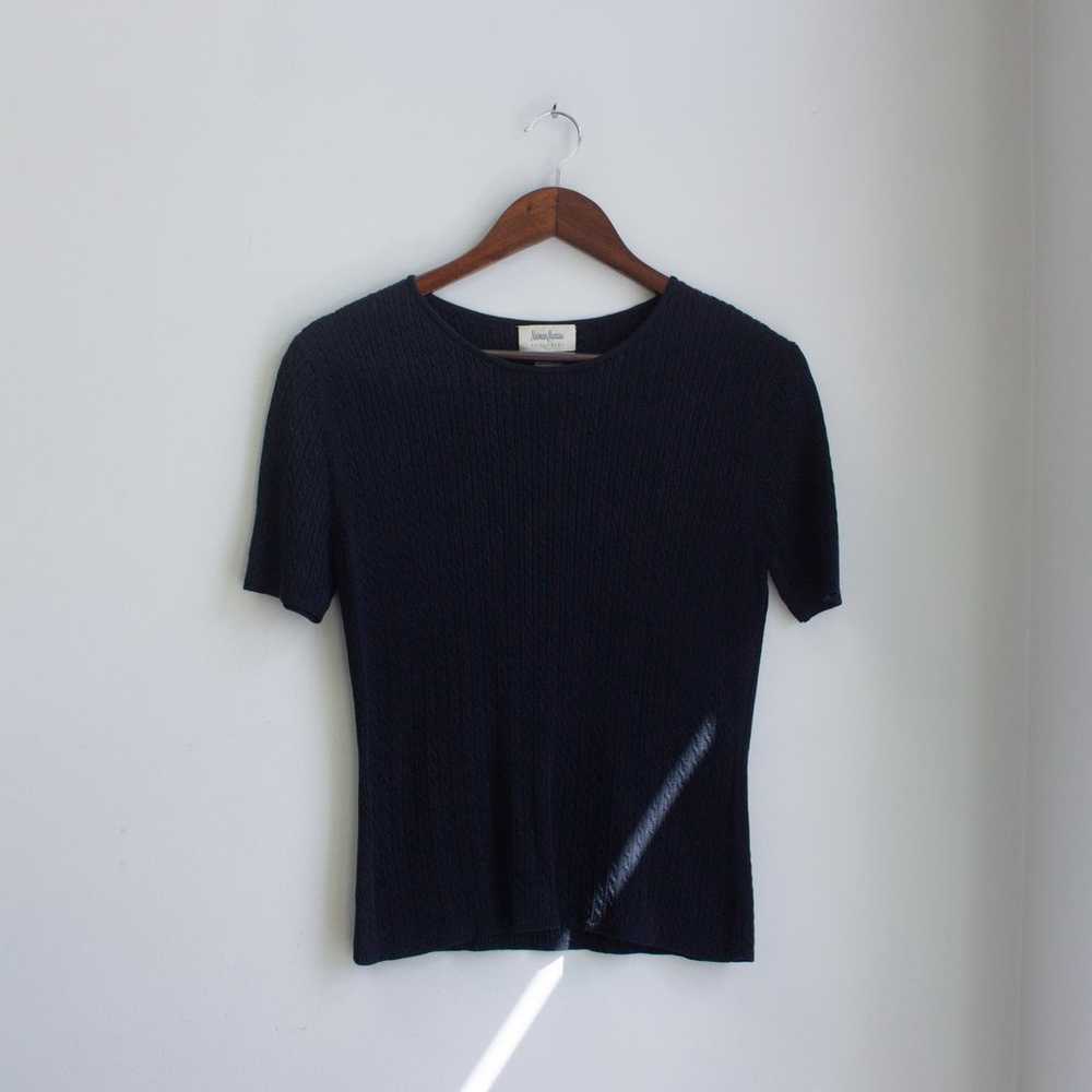 Neiman Marcus 100% Silk Knit Short Sleeve Top Siz… - image 5
