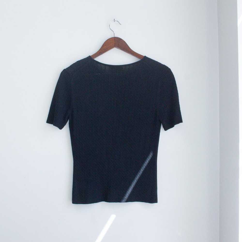 Neiman Marcus 100% Silk Knit Short Sleeve Top Siz… - image 8