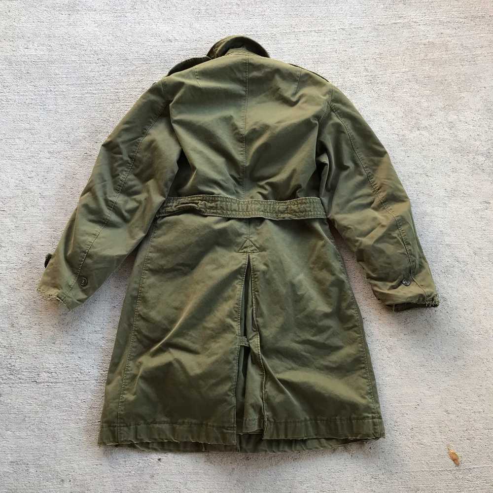 Vintage 50's Korean War Green Trench Overcoat Woo… - image 8