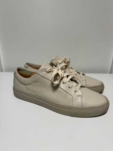 Reiss REISS LUCA TUMBLED GRAINED LEATHER TRAINERS