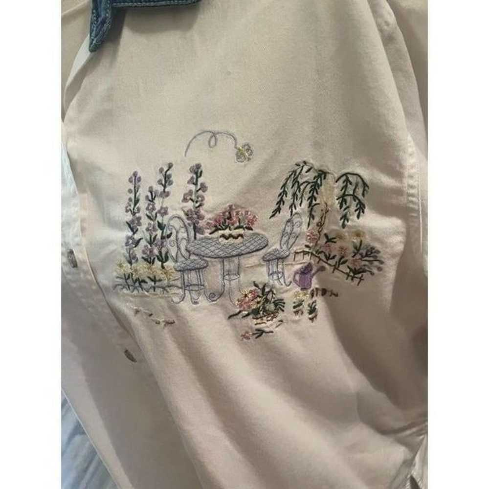 Vtg Bobbie Brooks Embroidered Floral Birdhouse Ga… - image 5