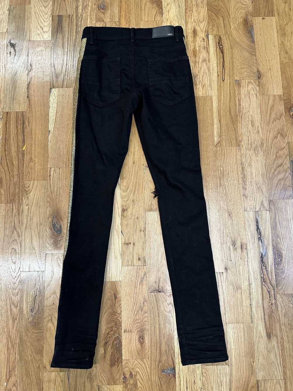 Amiri Amiri Gold Stripe Black Denim Jeans Size 30 - image 2