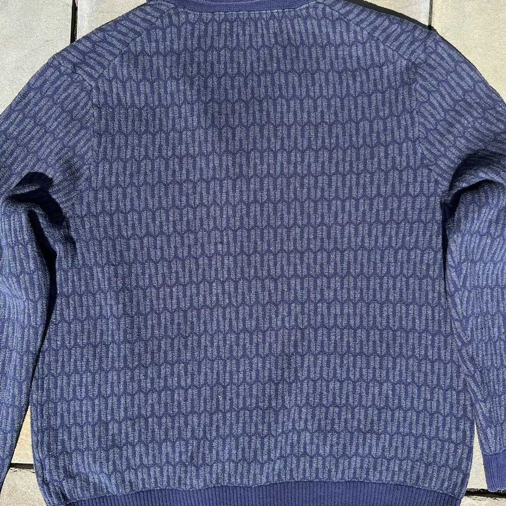 Tasso Elba Navy Cardigan Collar Pattern Sweater - image 6