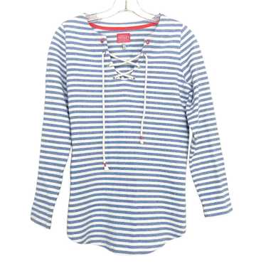 Other Joules Blue White Striped Sweater Sz 4 - image 1