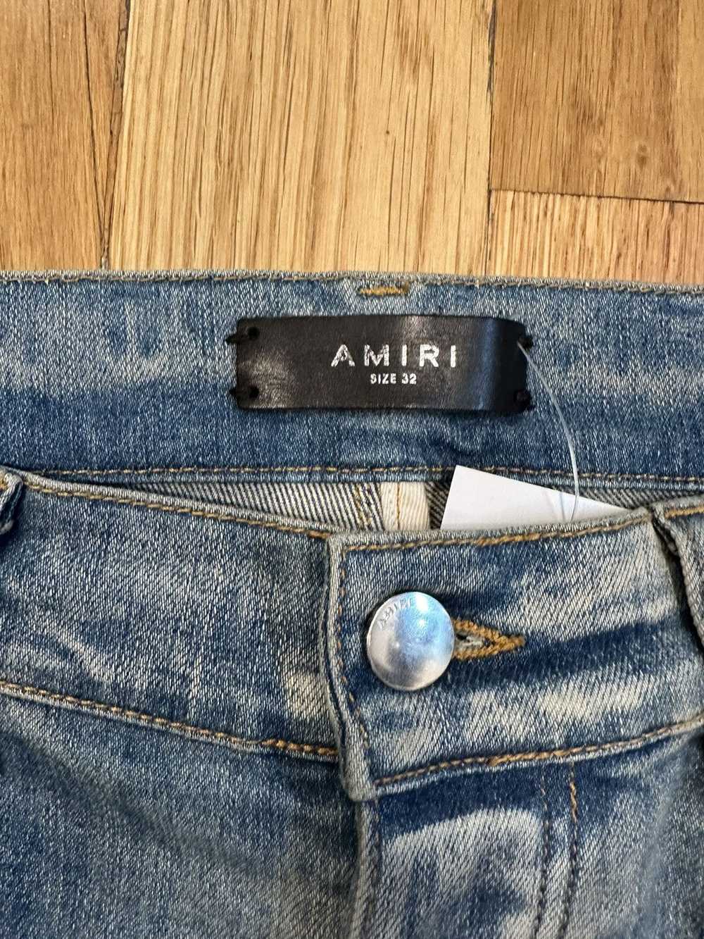 Amiri Amiri White Paisley Print Blue Denim Jeans … - image 4