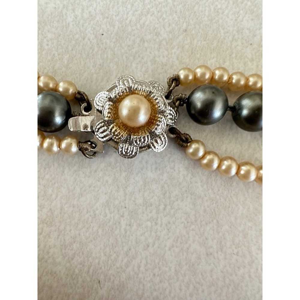 Vintage real white gray freshwater pearls multi t… - image 4