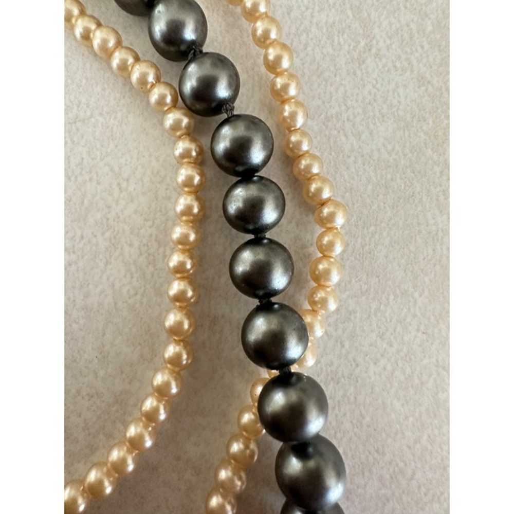 Vintage real white gray freshwater pearls multi t… - image 5