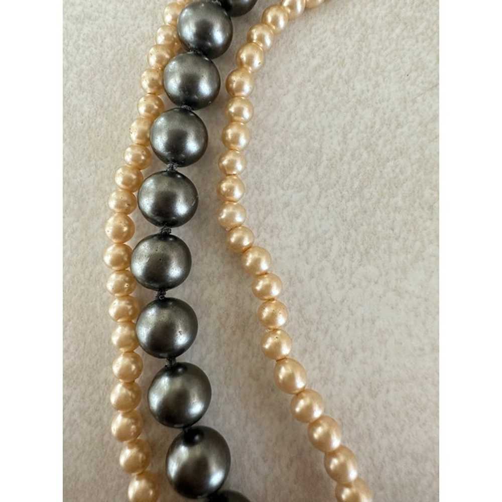 Vintage real white gray freshwater pearls multi t… - image 6