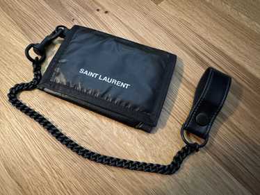 Saint Laurent Paris Nylon Black Chain Trifold Bla… - image 1