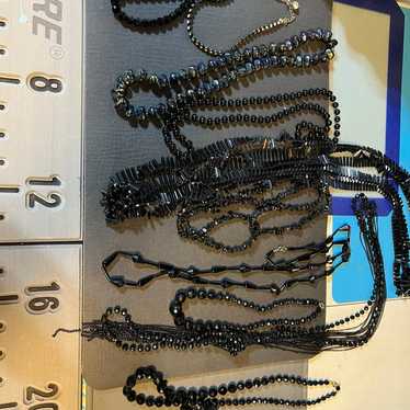 Vintage signed jewelry wearable necklace lot black