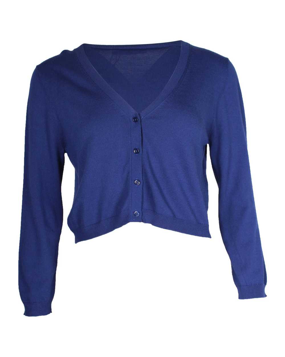 Max Mara Chic Blue Cropped Cardigan in Viscose Fa… - image 1