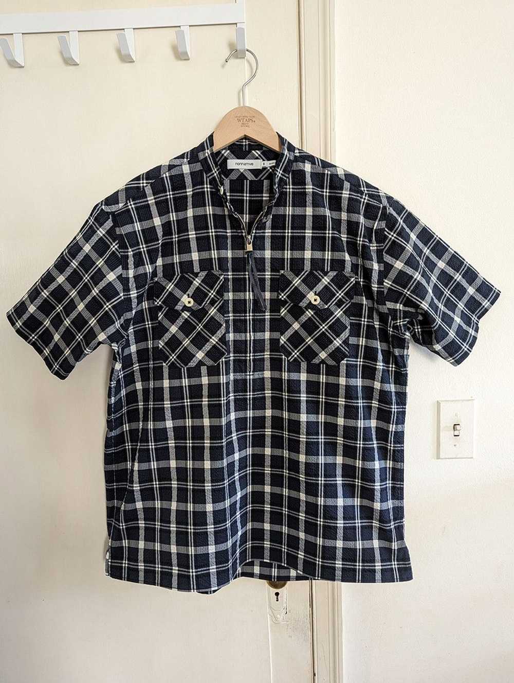 Nonnative Seersucker Plaid Half Zip Pullover Shirt - image 3