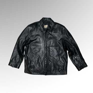 Leather Jacket × Vintage Vintage Collared Leather… - image 1