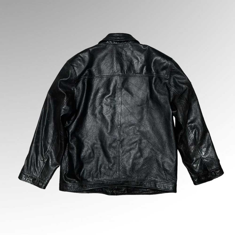 Leather Jacket × Vintage Vintage Collared Leather… - image 3