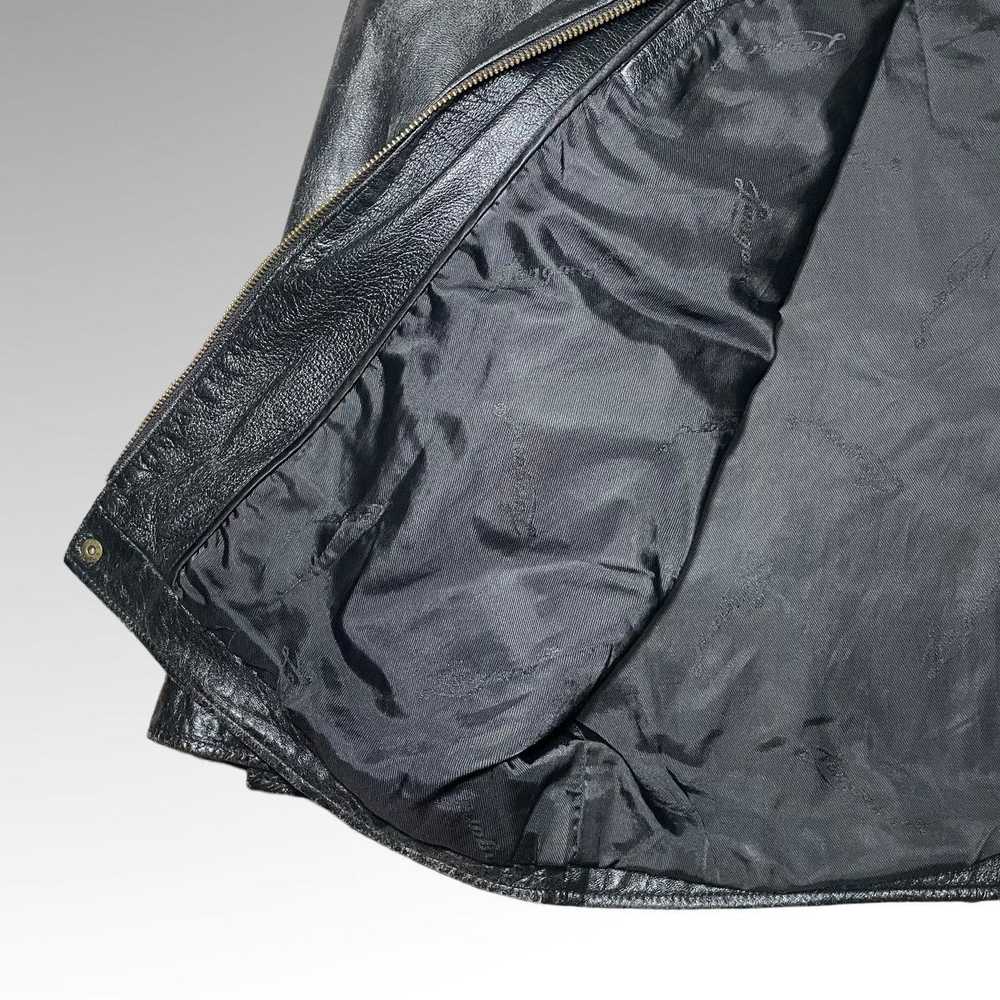 Leather Jacket × Vintage Vintage Collared Leather… - image 4