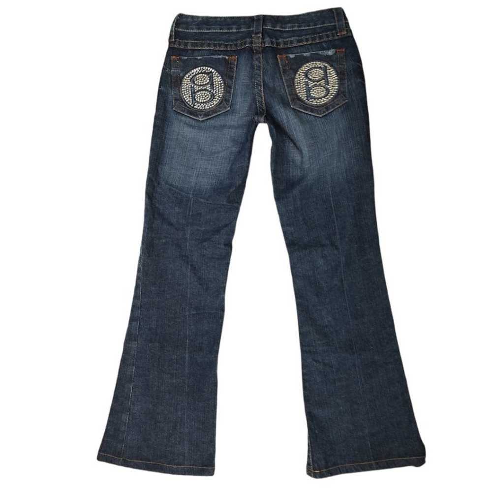 Bebe Y2K Bebe Low Rise Boot Cut Jeans Rhinestone … - image 4