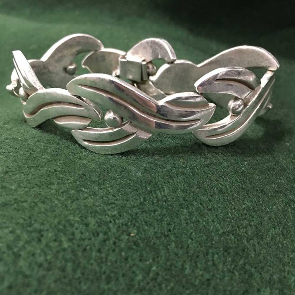 925 Sterling Silver Bracelet JJ Taxco 65 Grams Vi… - image 1