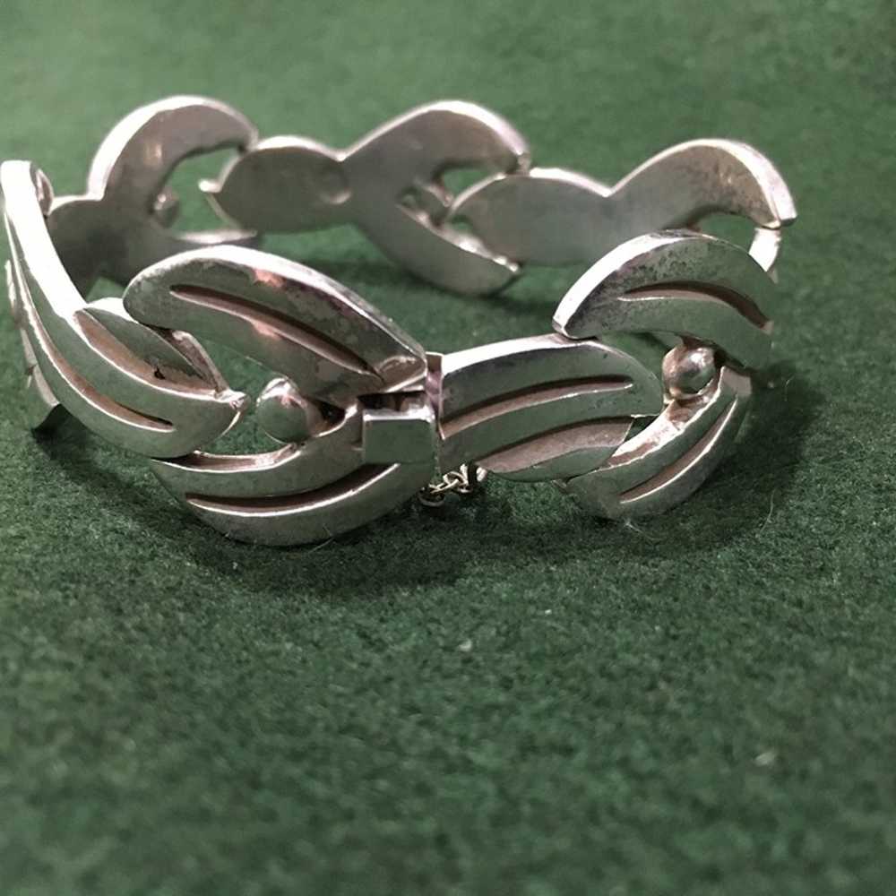 925 Sterling Silver Bracelet JJ Taxco 65 Grams Vi… - image 2