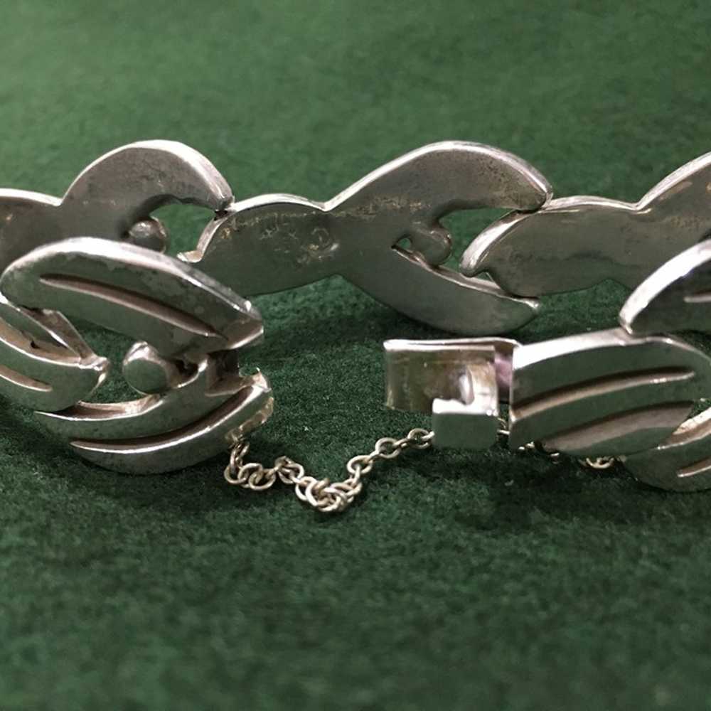 925 Sterling Silver Bracelet JJ Taxco 65 Grams Vi… - image 3