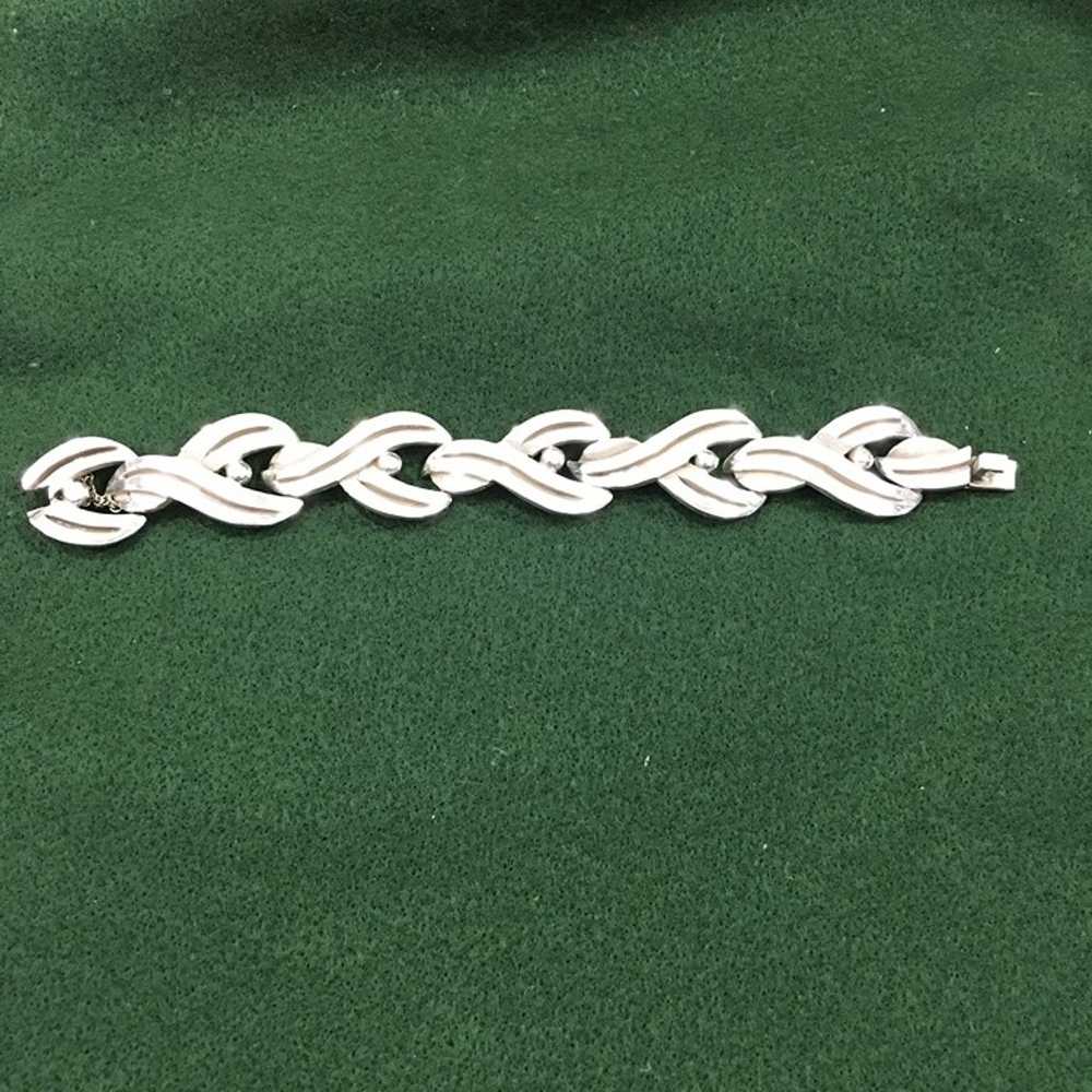 925 Sterling Silver Bracelet JJ Taxco 65 Grams Vi… - image 4