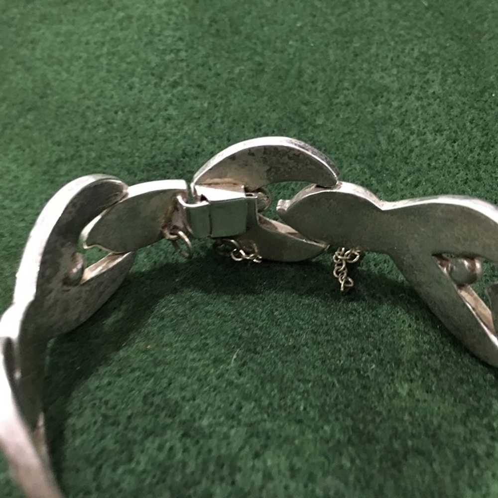 925 Sterling Silver Bracelet JJ Taxco 65 Grams Vi… - image 8