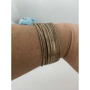 Generic Pretty gold tone layered cuff bracelet - image 1