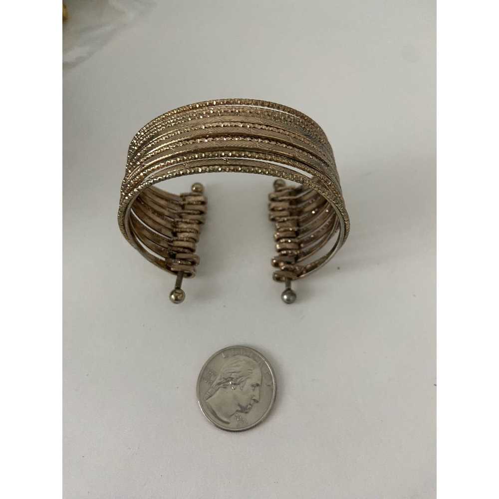 Generic Pretty gold tone layered cuff bracelet - image 3