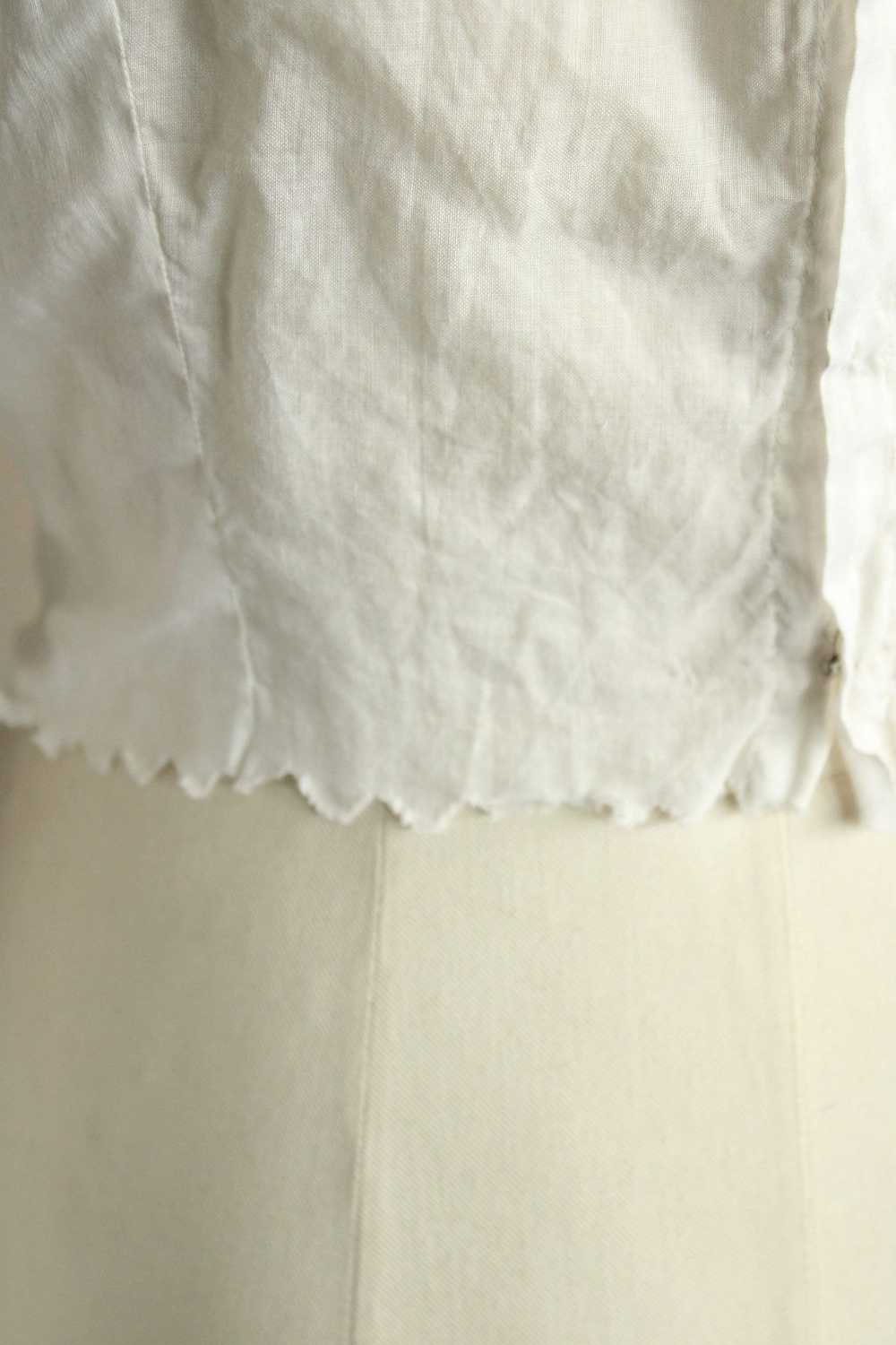 Vintage Antique 1900s Blouse In White With Lace F… - image 10