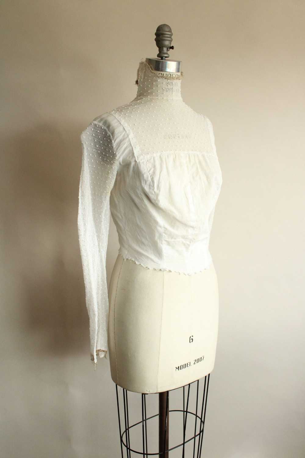 Vintage Antique 1900s Blouse In White With Lace F… - image 5