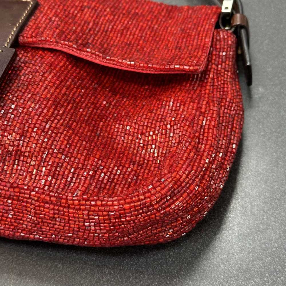 Fendi Fendi Rare Limited Edition Red Beaded Brown… - image 4